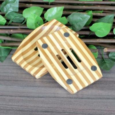 China Creative Portable Non-slip Wooden Bamboo Soap Holder Viable With Self-draining for sale