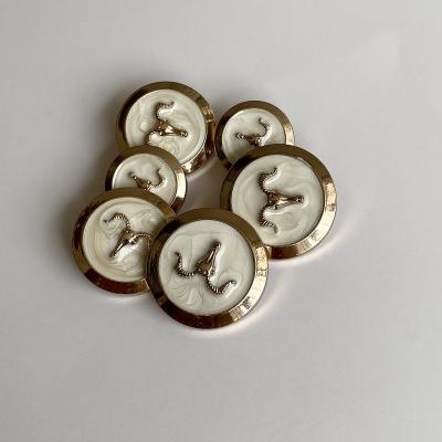 China Sustainable Women's fashion buttons/latest resin shell buttons  metal handle customized buttons for sale