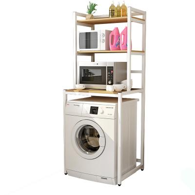 China Factory Viable Towel Shelf Bathroom Storage Rack Floor Toilet Rack Washing Machine Storage Rack 3 Layers Metal Shelf Above Washing Machine for sale