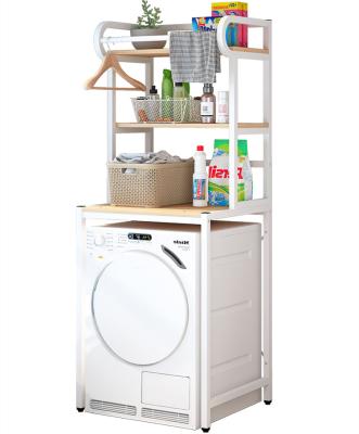 China Sustainable Bathroom Storage Floor Rack Shelf Floor Toilet Washing Machine Storage Rack for sale