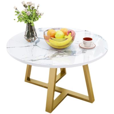 China Multicolor Modern Gold Stainless Steel Legs Round Living Room Coffee Table Set for sale