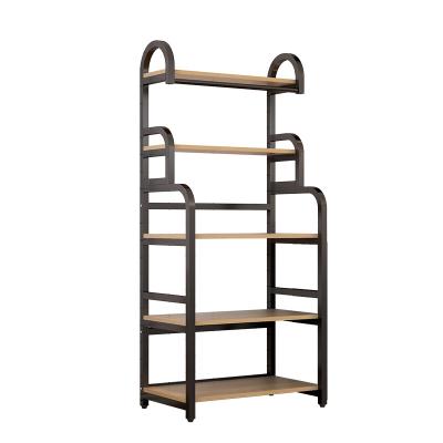 China 5-Tier PANEL Kitchen Storage Shelves Metal Oven Shelf Stand Kitchen Appliances Metal Microwave Storage Rack Cabinet for sale