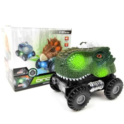 China Toy Vehicle Electric Dinosaur Four-Wheeled Off-Road Friction Diecast Car Model Toy Gift For Kids Gifts Truck LED Light Music Electronics for sale