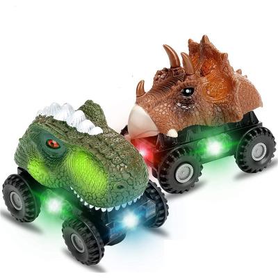 China Led light onic Mini Toy Car Dinosaur Toys Sound Toy Model New Friction Lectr for sale