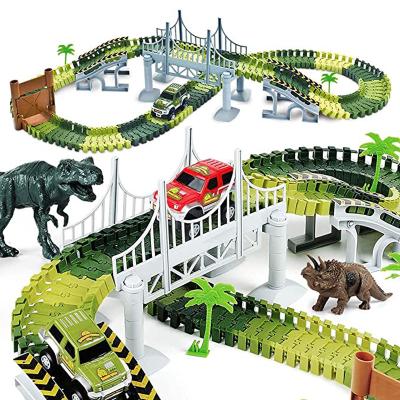 China Slot Toy Toys Diy Climbing Flexile Set Kids Dinosaur Race Car Track for sale