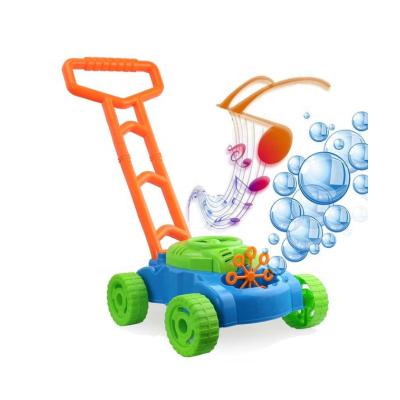 China 2022 Plastic Lawn Mower Bubble Machine Kids Bubble Blower Machine Outdoor Toy For Kids for sale