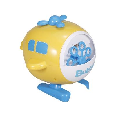 China Automatic Bubble Kids Summer Toys V07 Helicopter Shape Automatic Bubble Bubbling Machine For Wedding for sale