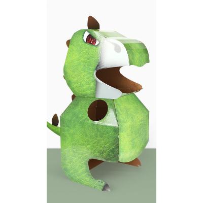 China DIY TOY Diy Toy Red Dinosaur Paper Children 3d Cardboard Puzzle for sale