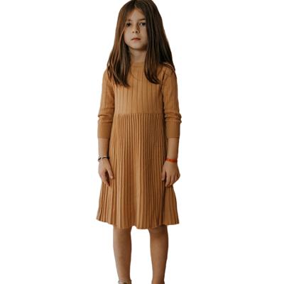 China Children Clothing Girls Autumn/Winter Dress Kids Dress Pattern Washable Wool Long Sleeve Woolen Dress For Girls for sale