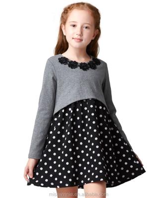 China New Style Girls Clothes Girls Winter Dress Kids Long Sleeve Dresses Breathable Cotton Dress for sale