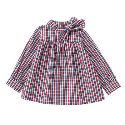 China Anti-pilling Misswinnie long sleeves plaid cotton fabric design your own blouse for sale