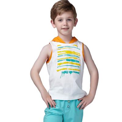 China Breathable tank top kids wear new style fashion wholesale boy's shirt boys sleeveless T-shirt for sale