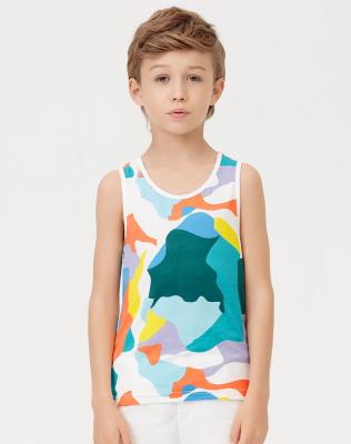 China Wholesale Children's Fancy Tank Tops Boys Clothing Boutique Breathable Casual Sleeveless T-shirt Boys for sale