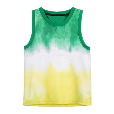 China Viable Hot Sale Mesh Fabric Boys Tie Dye Singlet Sleeveless Tank Top for sale