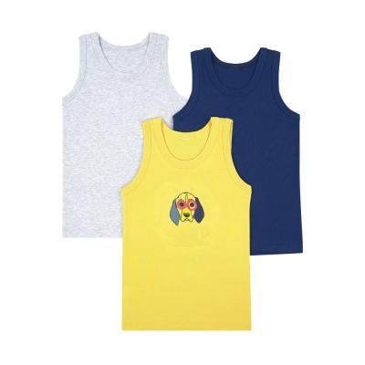 China Sustainable Cotton Boys Singlet Customized Brand Own Design Kids Beach Top for sale