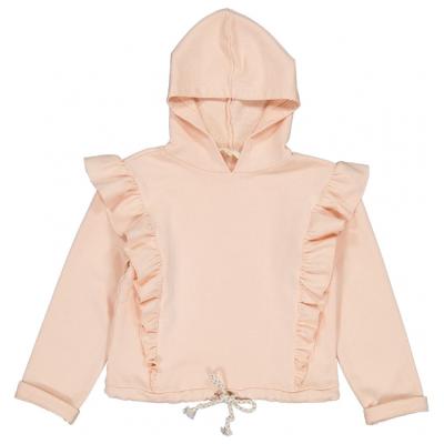 China Guangzhou anti-pilling girls kids top hoodie OEM or ODM color custom ruffle pink hoody culture for sale