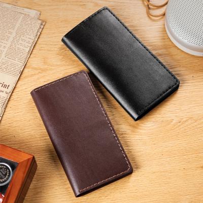 China Gifts888 Men's Brown Handmake Diy Genuine Leather Waterproof Wallets Whip Leather Black Wallets for sale