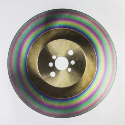 China Multicolor stainless steel M42 hss rainbow circular saw blade for metal cutting for sale