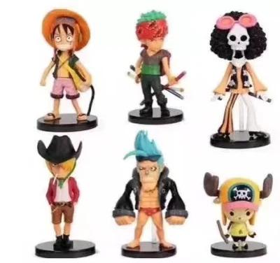 China Cartoon Toy Customized The Whole Set One Piece Q Version Doll Cute Anime Car Ornaments Plastic Toys for sale