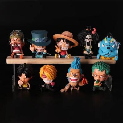 China PVC 3D Anime Figure Plastic Toys Cartoon Character Toy Custom One Piece Luffy Zoro Mini Cartoon Figure for sale