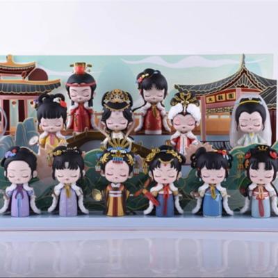 China Custom Toy Hot Selling Blind Box Cartoon Chinese Ancient Costume PVC Action Figures For Kids Children for sale