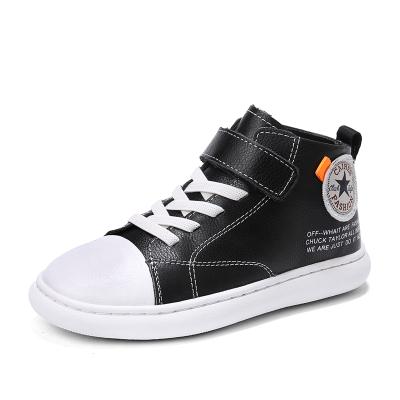 China Durable Hook&Loop Flat Top Casual Skate Sports Shoes Kids Children Sneakers for sale