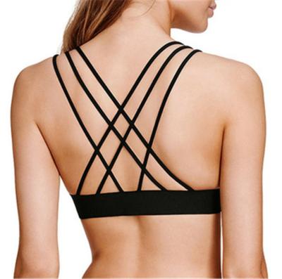 China Custom Women's Breathable Sports Bra Gym Bra Deep V-Neck Antibacterial Yoga Bra for sale