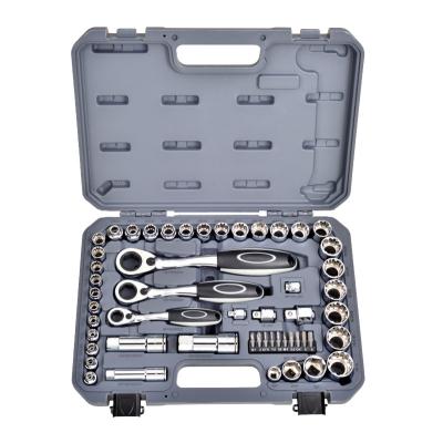 China Repair shop  TOMAC Hight quality Heavy Duty Socket Wrench Set Hand Tools Kit 52 Pcs Go Through Socket Wrench Set for sale