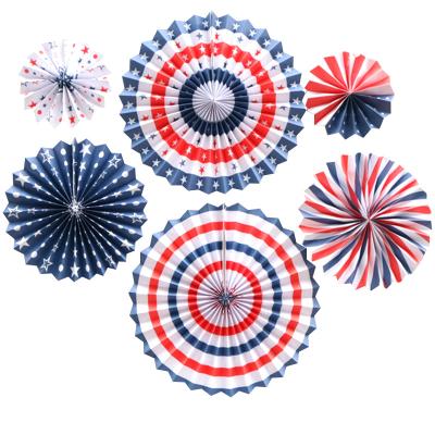 China Birthday Eco-Friendly Wedding Fans Party Decoration Paper Hanging Paper Fan for Halloween 6pcs/set for sale