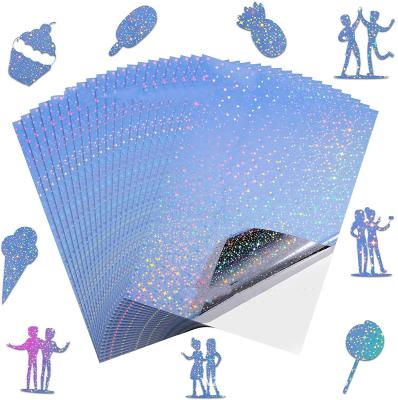 China Waterproof Inkjet Printable Holographic Sticker Star Vinyl Stciker Paper Paper for sale