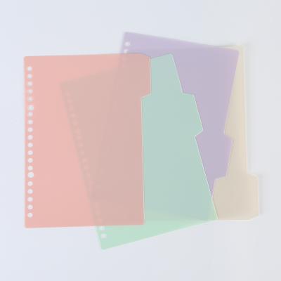 China A4/A5/B5 Plastic Index Tab Dividers Index Notes Loose-Leaf Plastic Refill Classification Page for sale