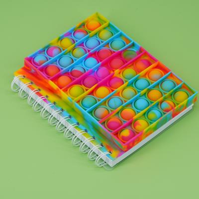 China Silicone Spiral Noise Bubbles Notebooks Stirring Notebook Rainbow Push Bubble Bubble Toys Notebook for sale