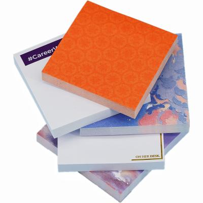 China 1.5x2/2x3/3x3/3x4/3x5/4x6 Inch Gold Size Custom Sticky Notes Full Color Printing Custom Sticky Notes Self Adhesive for sale