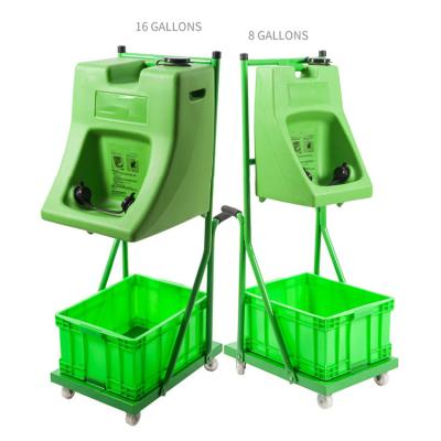 China Factory Direct Supply Safety Shower And Eye Wash 8 Gallon Trolley Portable Eyewash With Trolley en venta