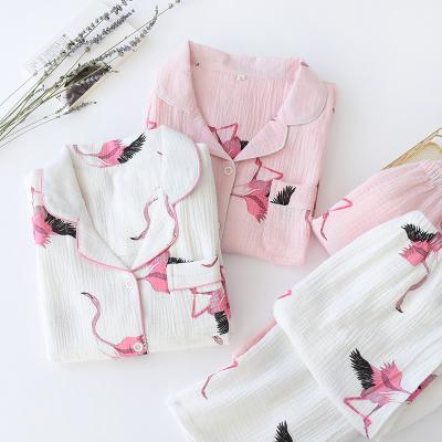 China Breathable Female Sleepwear Luxury Full Sleeves Sleep Warm Clothes Cute Suggests Sleepwear Pattern Set for sale