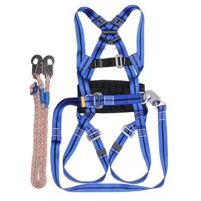 China Fall Protection Equipment Lineman Safety Belt Construction Double Fall Protection Safety Harness with Secondary Safety Rope for sale