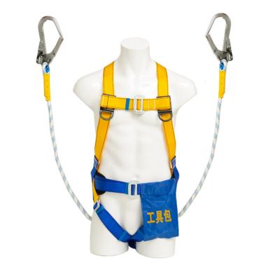 China Fall Protection Equipment High Strength Polyester 5 Point Full Body Seat Belt Safety Rope Safety Harness For Worker for sale