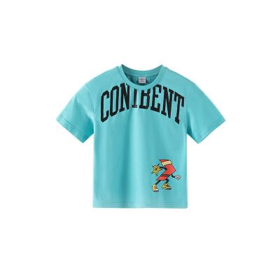 China Summer Leisure Cotton Breathable Anti-pilling Letters Printed Short Sleeves Support LOGO Sample Processing Custom Children's T-shirts for sale