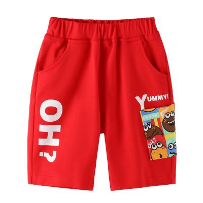 China Anti-pilling LOGO support children in summer to customize black cotton cartoon printed elastic band 7 knitted soft boy shorts for sale