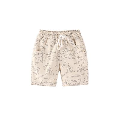 China Sample Customized Cotton Woven LOGO Cotton Anti-pilling Summer Kids Casual Wear Letter Printed Pants Boys Knee Shorts for sale