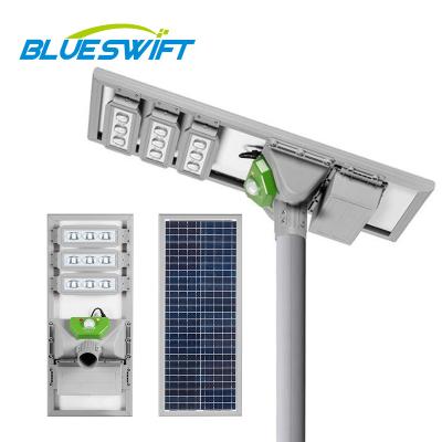 China ROAD BLUESWIFT China Outdoor IP65 30W 40W 50W All Infrared Human Induction In Solar Led Street Light for sale