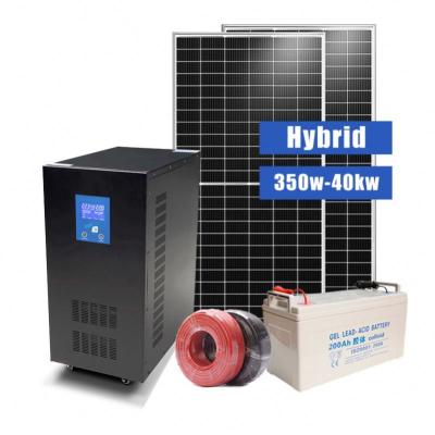 China High Quality HOME/Commercial Hybrid Solar Power System 350W~40KW Home Use Solar Panel System With Battery for sale