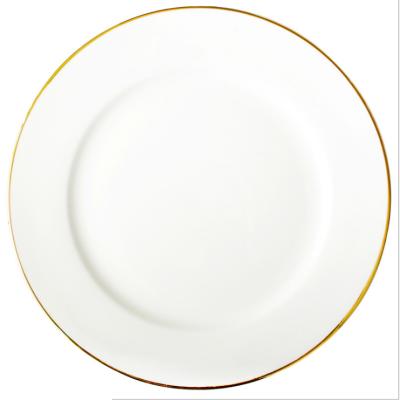 China Wholesale Custom Platos Viable Gold Rim Ceramic Dinner Dish For Home Hotel Dining Restaurant Dishes Ceramic Dinnerware for sale