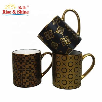 China Sustainable Taza Cups And Mugs Electroplating Custom Coffee Mugs Wholesale Coffee Porcelain Ceramic Mugs Home Hotel Resturant for sale