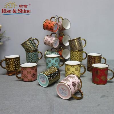 China Viable Electroplate Metallization Color / Gold / Silver Mug With Handle Plated Custom Printed Coffee Mugs Wholesale Promotion for sale