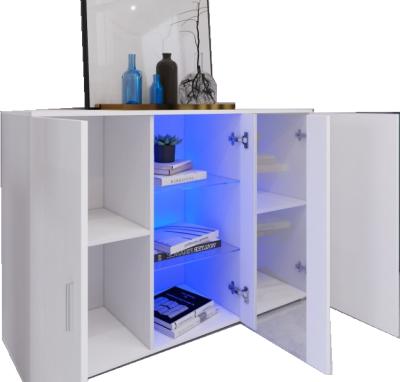 China (Height) Adjustable Glass And Panel Furniture Combined Living Room Cabinet for sale