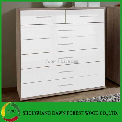 China Panel chest of drawers 7 drawers high gloss black or white for sale