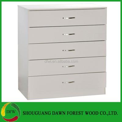 China Panel Chest 5 Drawers Drawer Metal Handles White Runners for sale