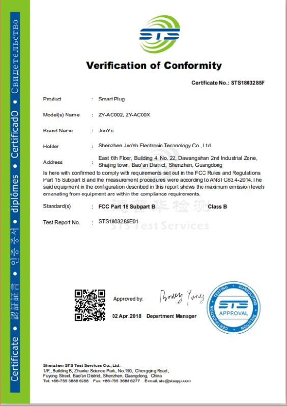 FCC - Shenzhen Jooyo Technology Co., Ltd