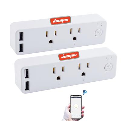 China 2 Outlets 2019 New Style US Smart Plug Standard Enable Wifi Double Power Outlet for sale